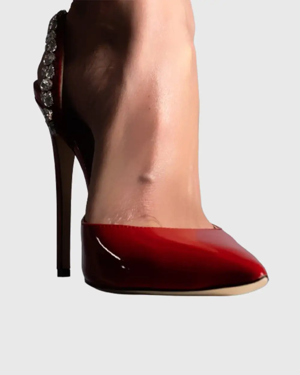 Rhinestone Slingback Pumps in Red