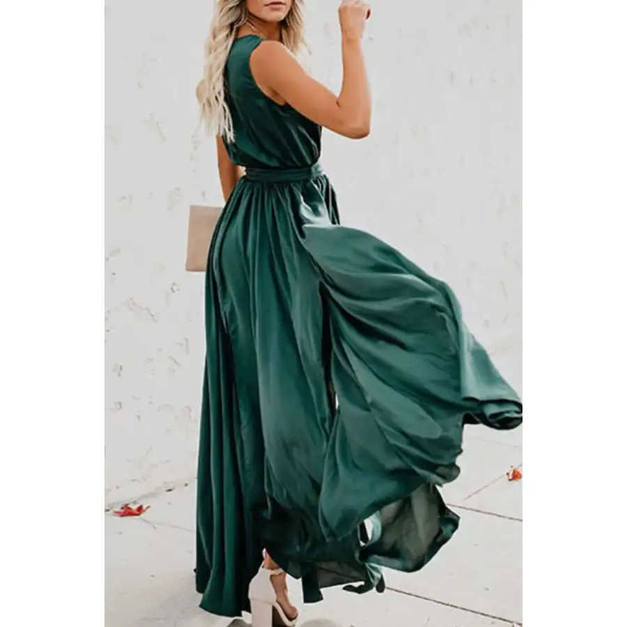 Surplice Tie Waist Maxi Dress