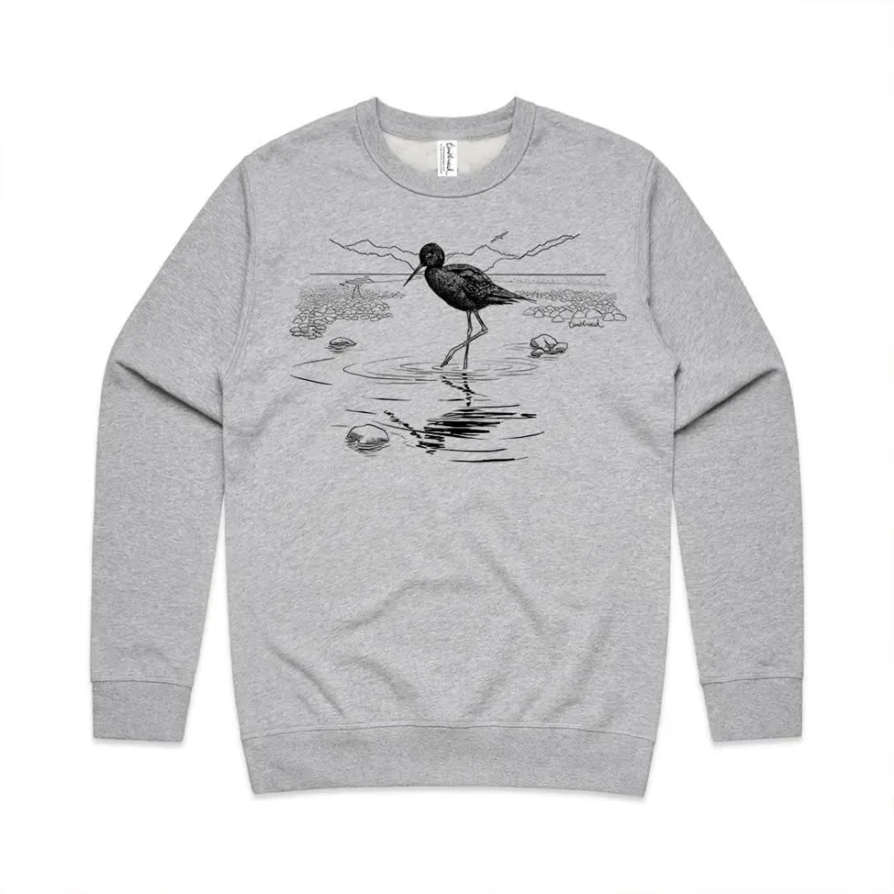 Simple white crane animal pattern versatile sports shirt