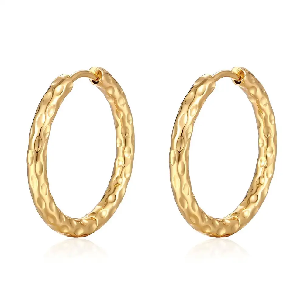Midsized Textured Earring In