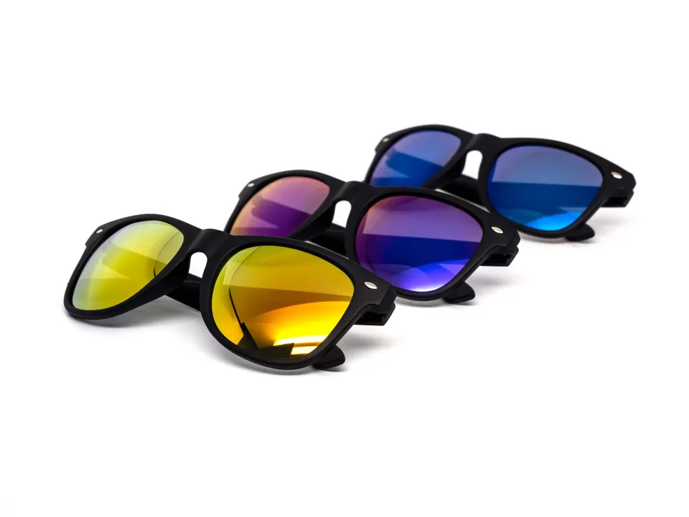 12-Pack All-Black Retro Burnt Mirror Sunglasses