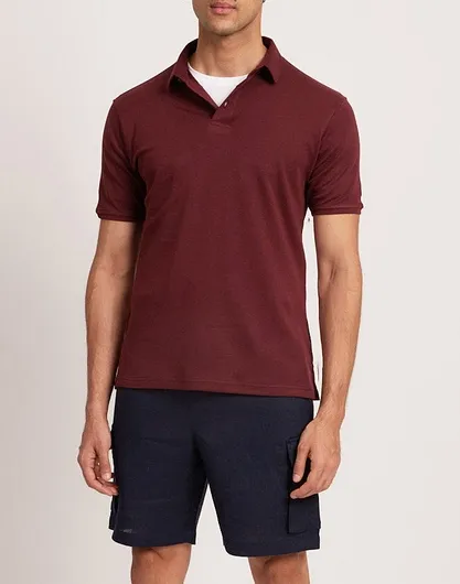 Red Vintage-Wash Cotton Polo Shirt