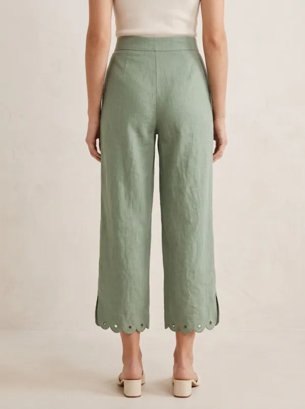 Comfort Linen Blend Street Style Women's Cropped Pants