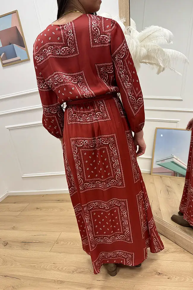 Sierra Maxi V Neck Viscose Dress
