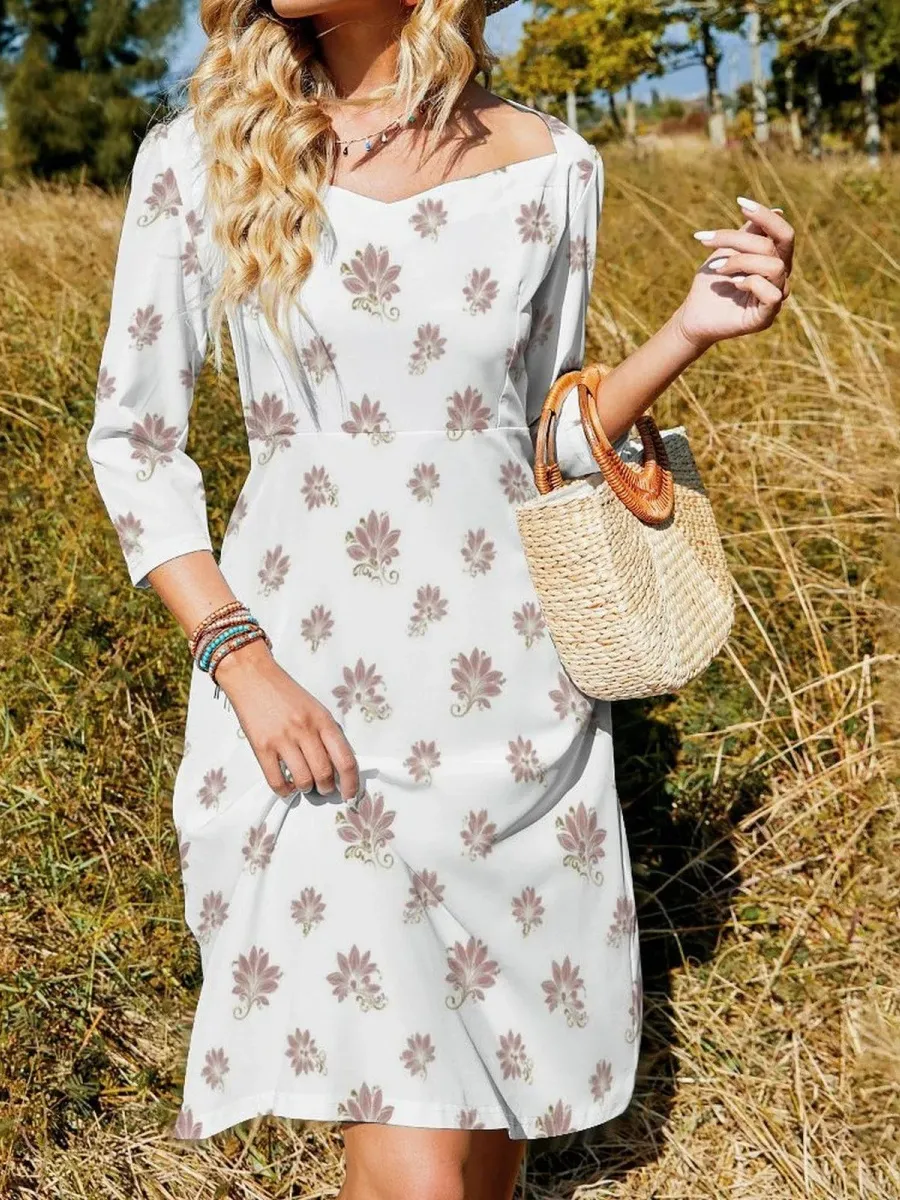 Minimalist Floral Midi Dress