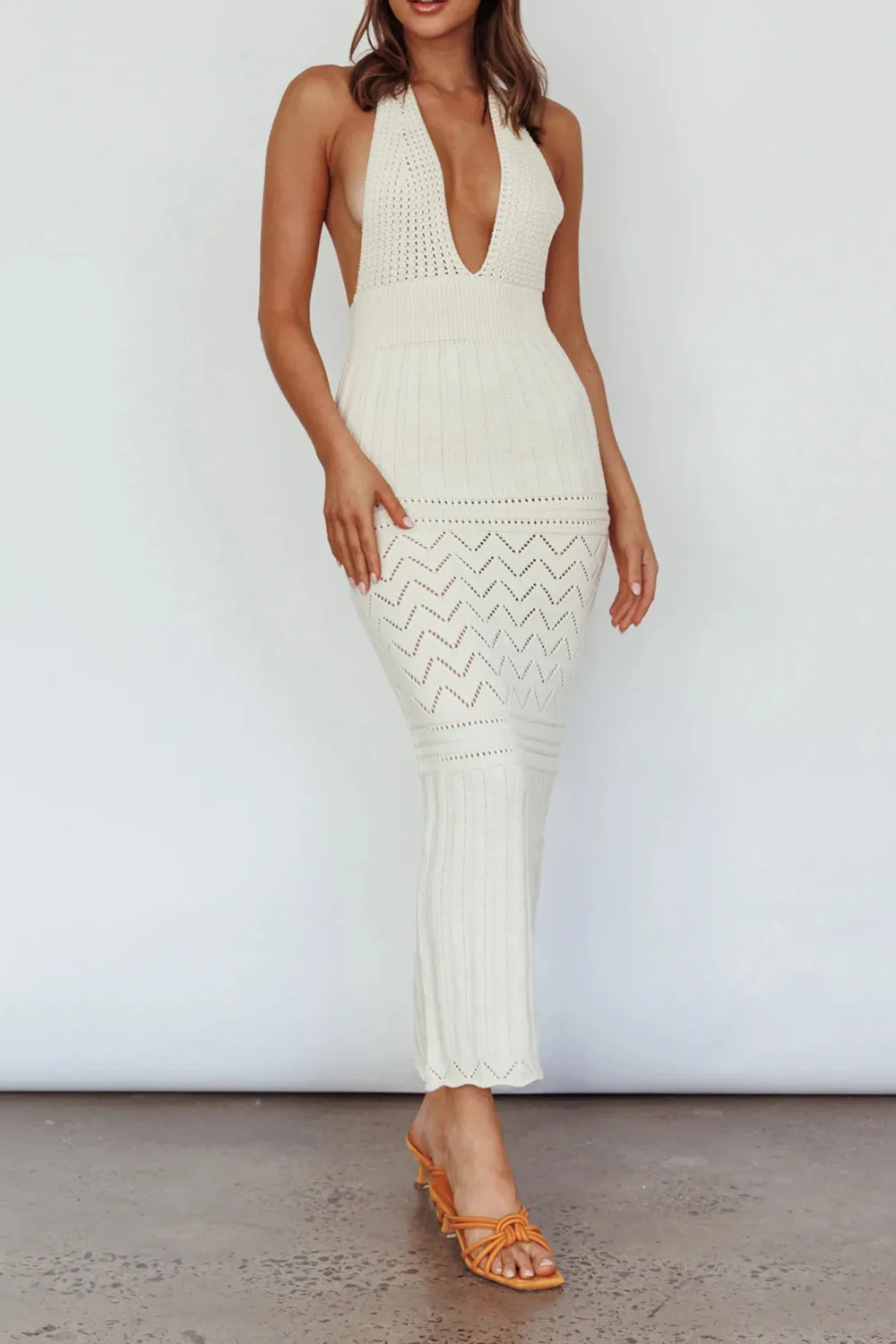 Exquisite And Elegant Slim Halter Neck Dress For Women