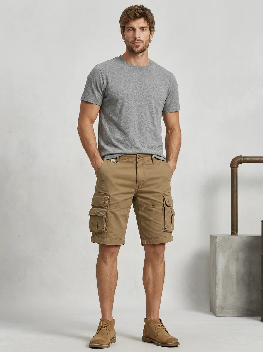 Men's Trail Utility Casual Outdoor Multi-Pocket Cargo Shorts