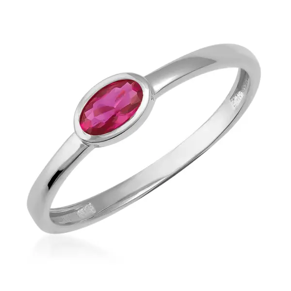 Simulated Ruby Oval Vintage Ring