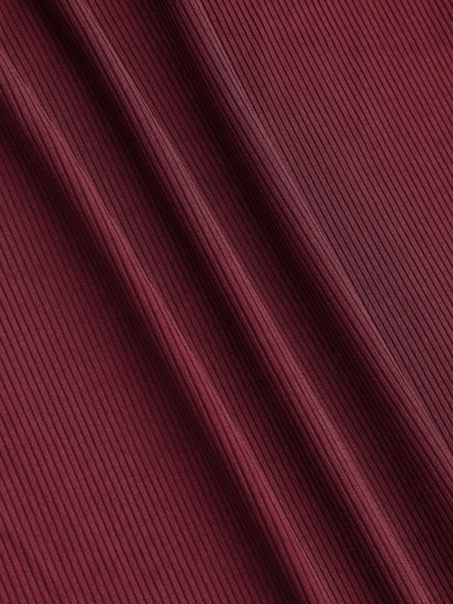 High Neck Ruched Midi Dress