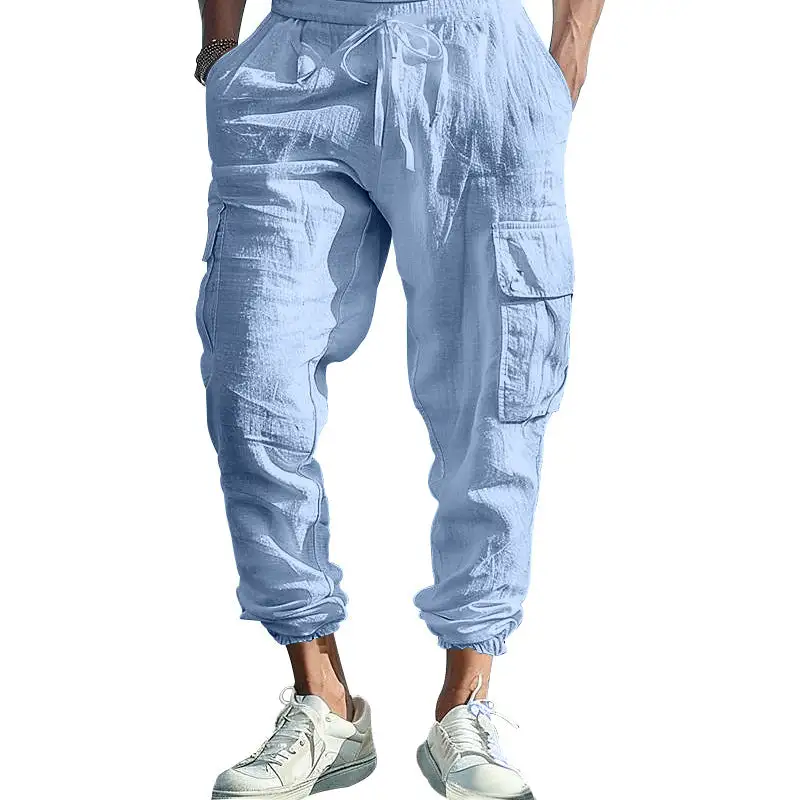 Men's Casual Cargo Waistband Pockets Cargo Pants