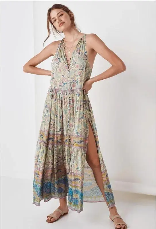 New Bohemian Sleeveless Print Long Dress