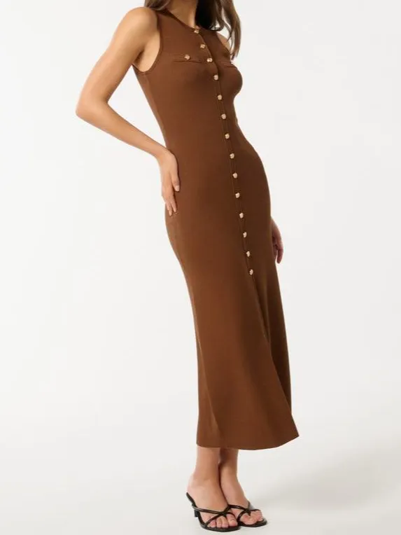 Button Front Knit Dress