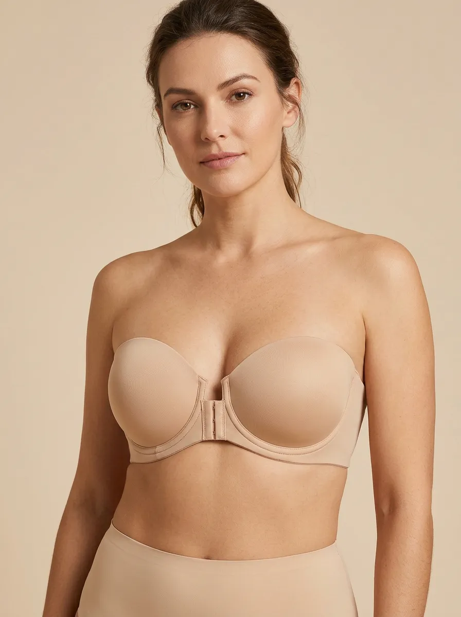Women's Bandeau-Style Front-Closure Strapless Bra