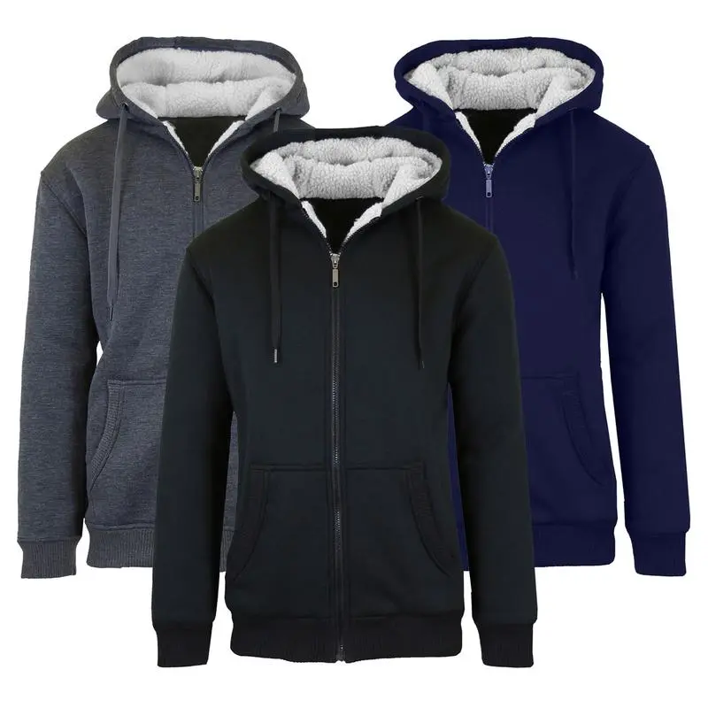 Men's Regular Fit Heavyweight Sherpa Fleece Lined Hoodie & Shacket.ships within 24 hours.Priority delivery in areas affected by heavy snow.