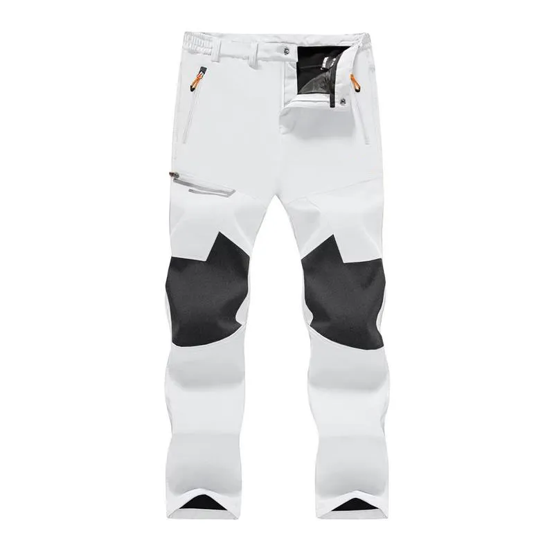 Men's Winter Pants Fleece Lined Ski Snow Pants Water Resistant 4 Zip Pockets Outdoor Work Pants FallFreshness Outdoorfun