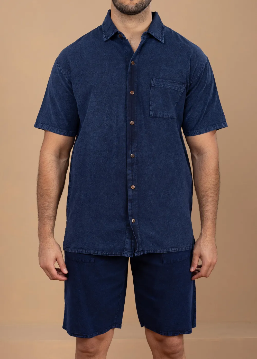 Tropical Pocket Front Long Sleeve Button Shirt