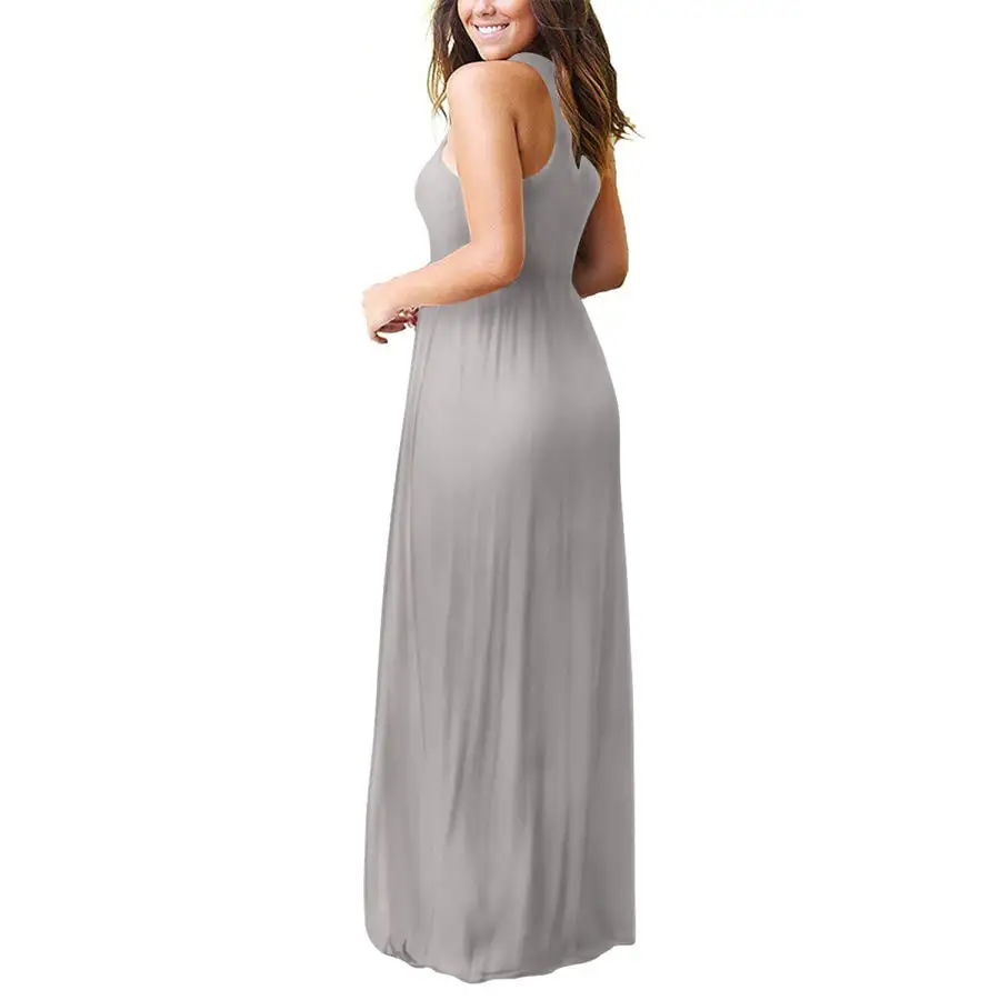 Full Size Grecian Neck Dress with Pockets
