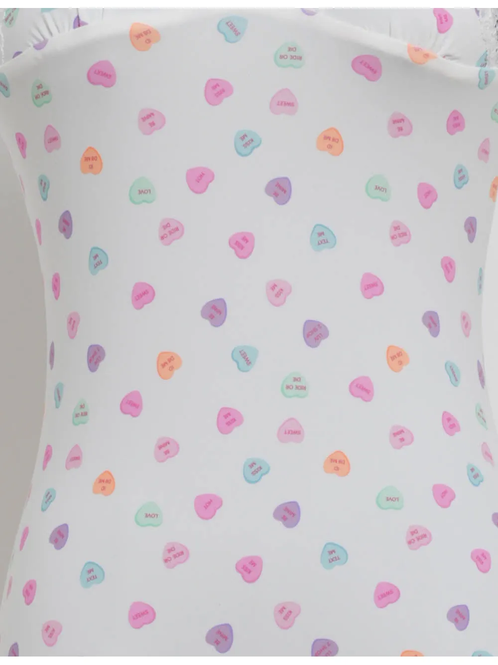 Candy Heart V Neck Spaghetti Strap Bodycon Romper