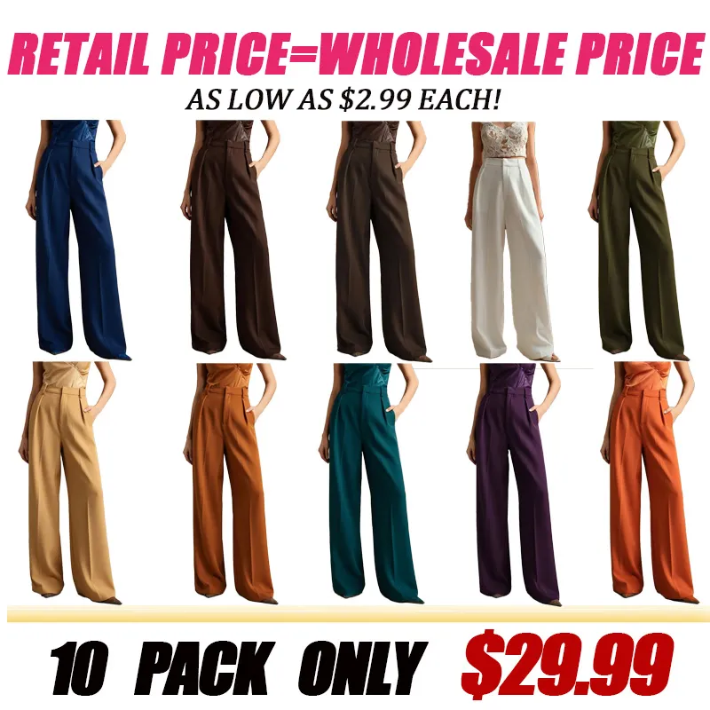 Women's Solid Color Basic Wide-Leg Loose Pants