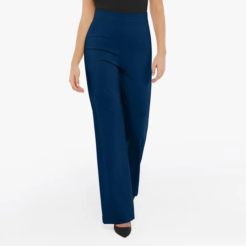 Shapewear Executive High Waisted Wide-Leg Ponte Pants with Tummy Control