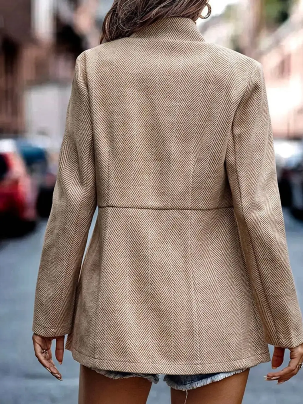 Slim Fit Open Front Blazer