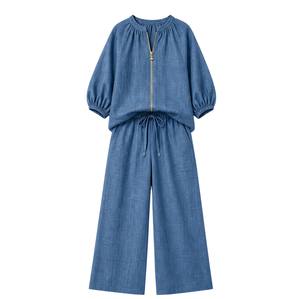 Zip Front Two Piece Set