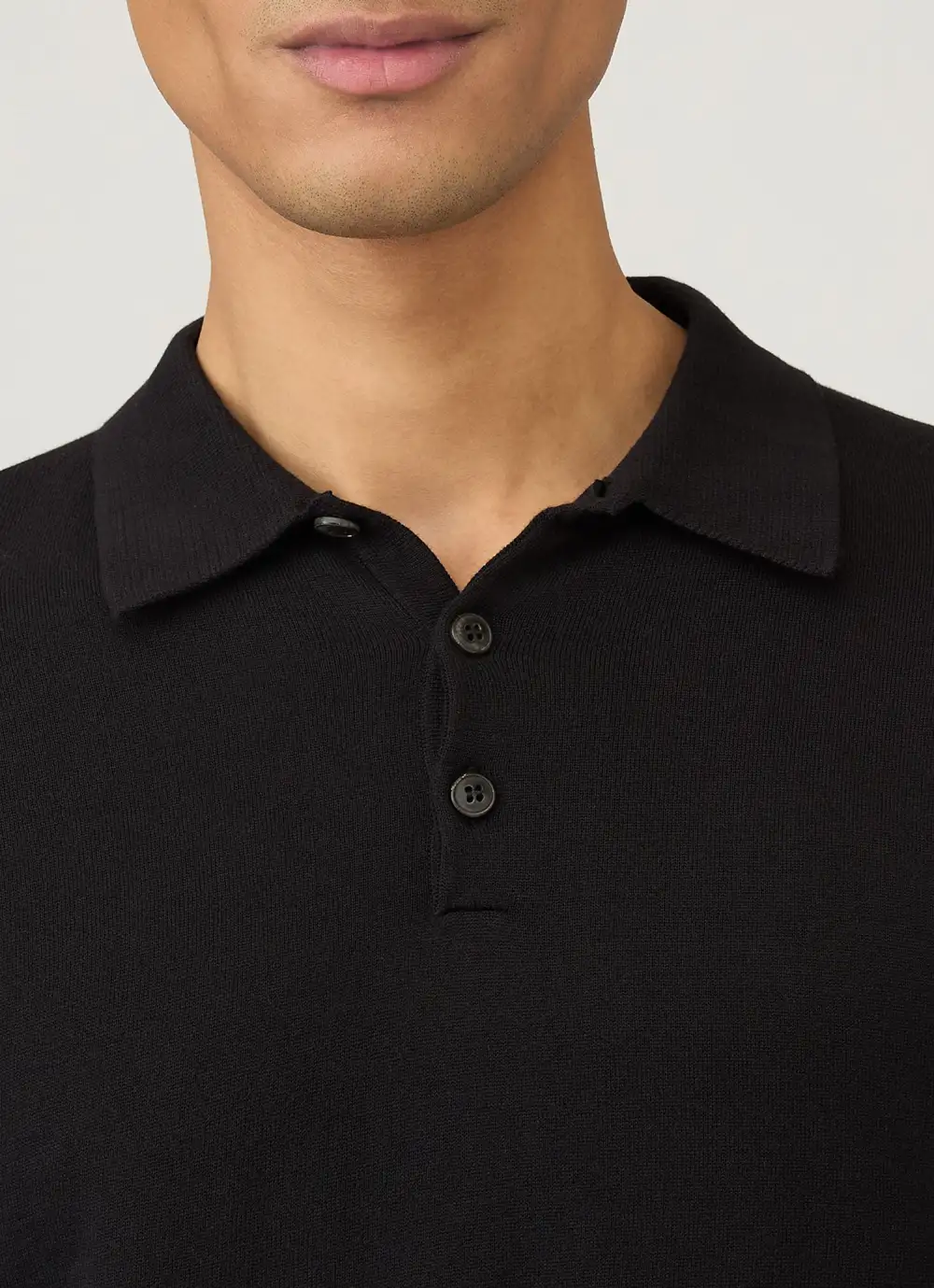 Understated Everyday Slim Fit Sea Island Cotton Knit Long Sleeve Polo Shirt