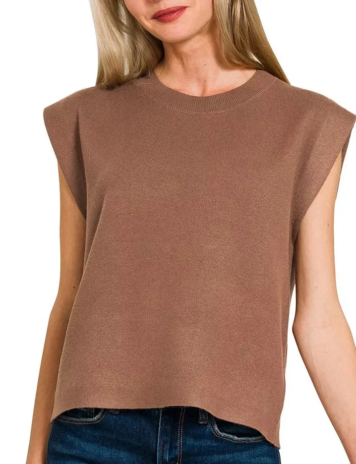 Round Neck Viscose Sweater Vest