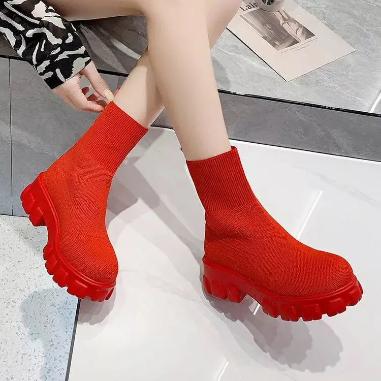 Round Toe Block Heels Boots
