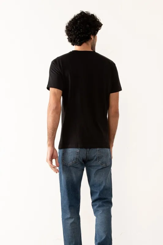 Black Cotton Crew Neck T-Shirt