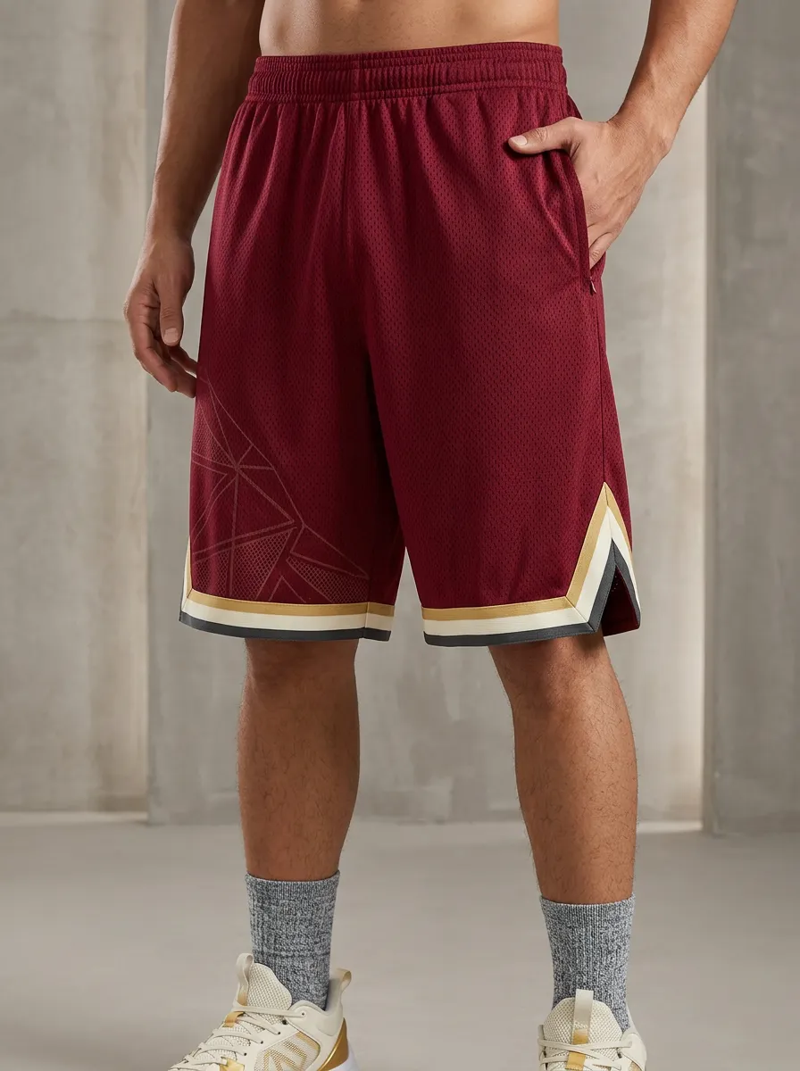 Studio Geometric Pattern Fit Men's Basketball Shorts