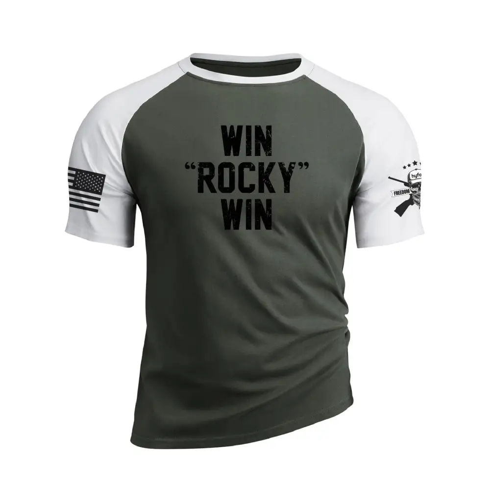 WIN ROCKY WIN RAGLAN GRAPHIC TEE