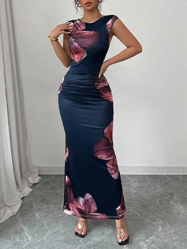 Sleeveless Neck Maxi Dress