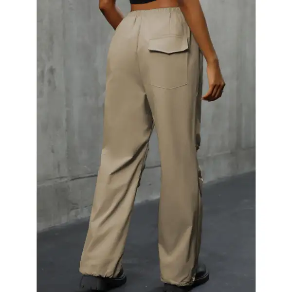 Pocketed Elastic Waist Pants