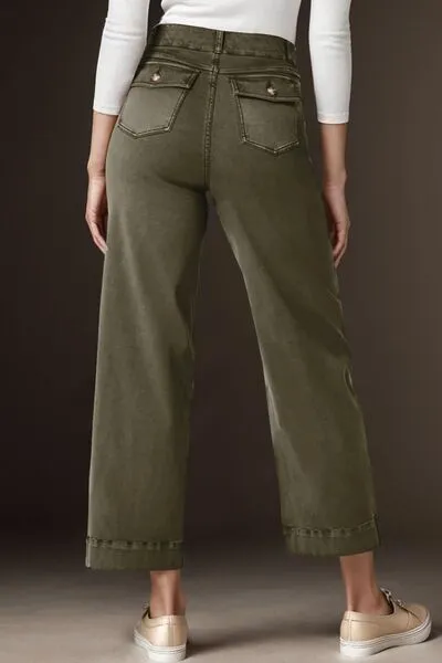 High Waist Pocket Denim Jeans