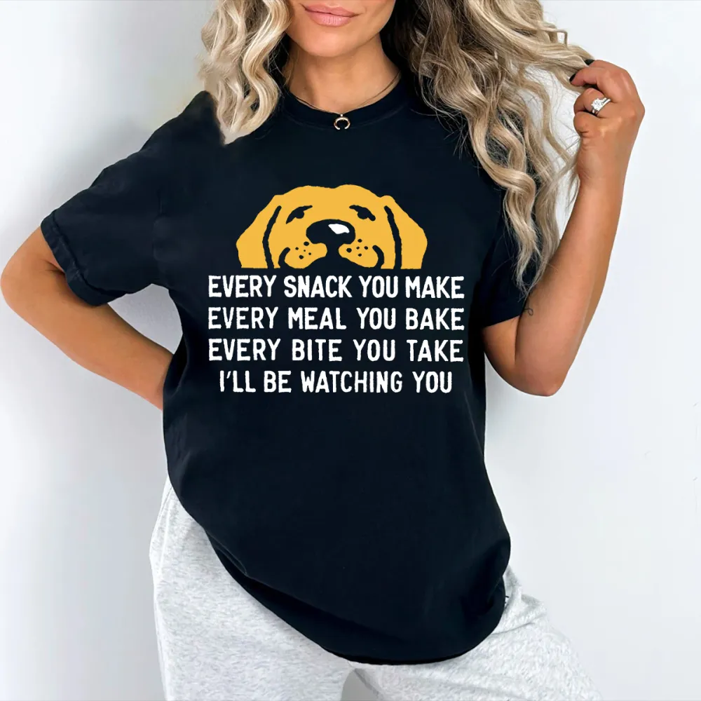 Women's Snack Watching Dog Graphic Tee