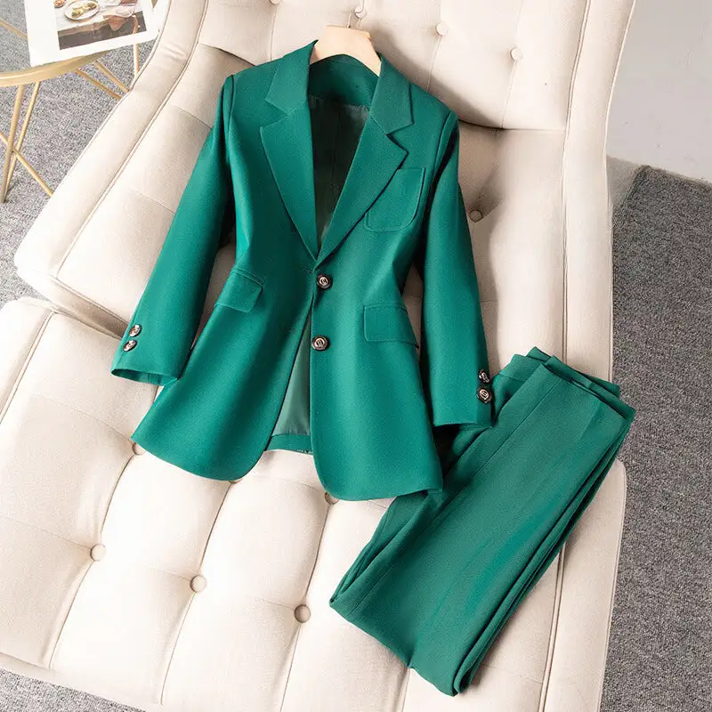 Women's Classic Two-Button Blazer And Trousers Set