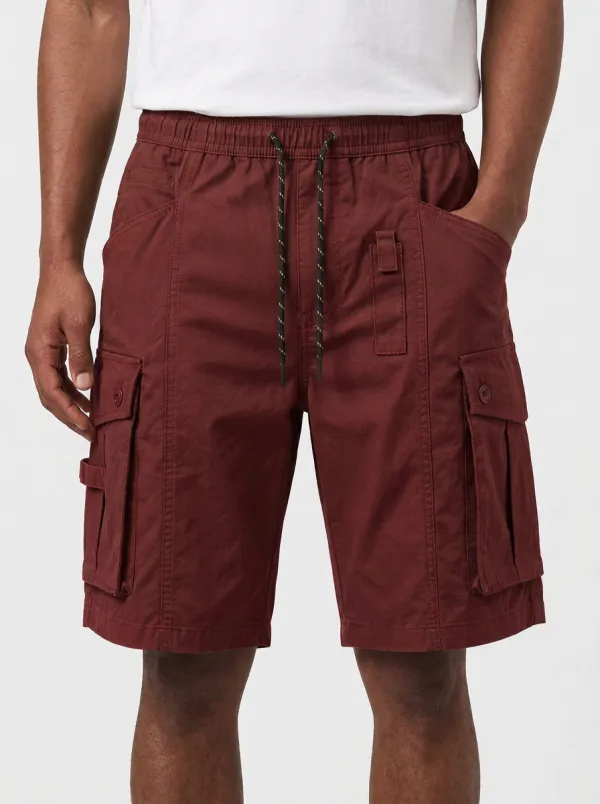 Men's Olive Green Tactical Multi-Pocket Cargo Shorts