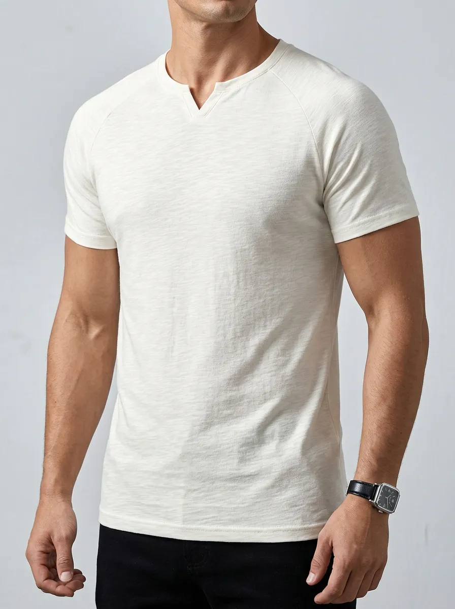 Minimal Raglan Sleeve Edit Men's Slim Fit Short Sleeve T-Shirt
