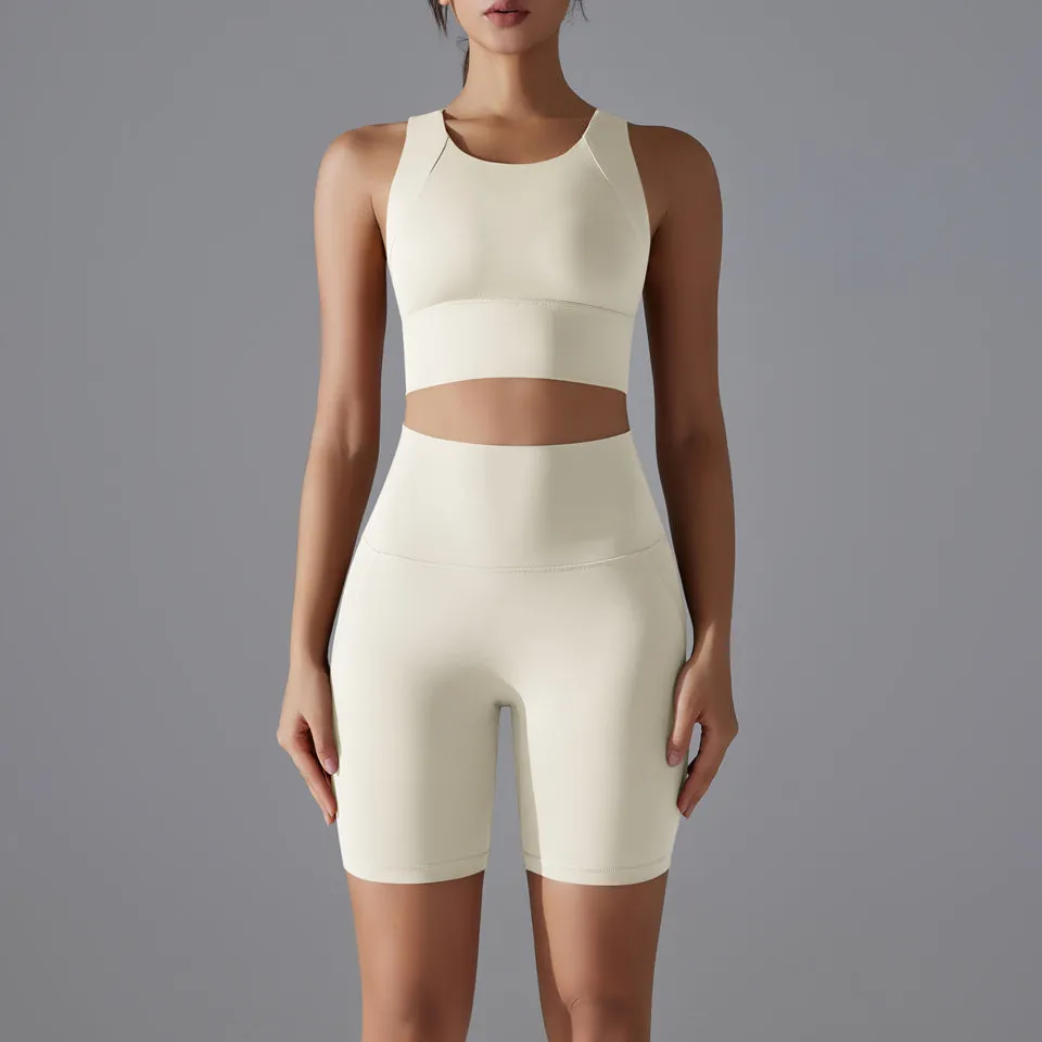 Seamless Sleeveless Two-Piece Top Active Set