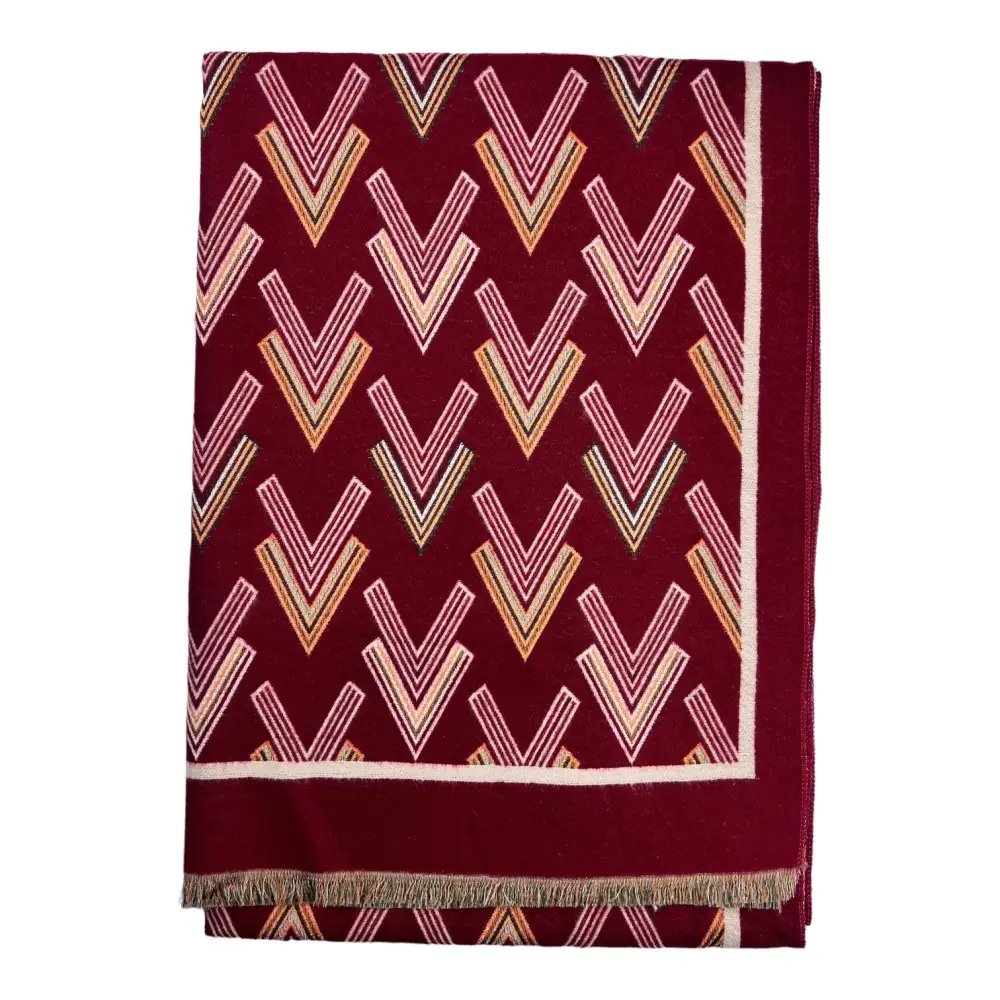 Reversible Arrow Print Fringed Scarf