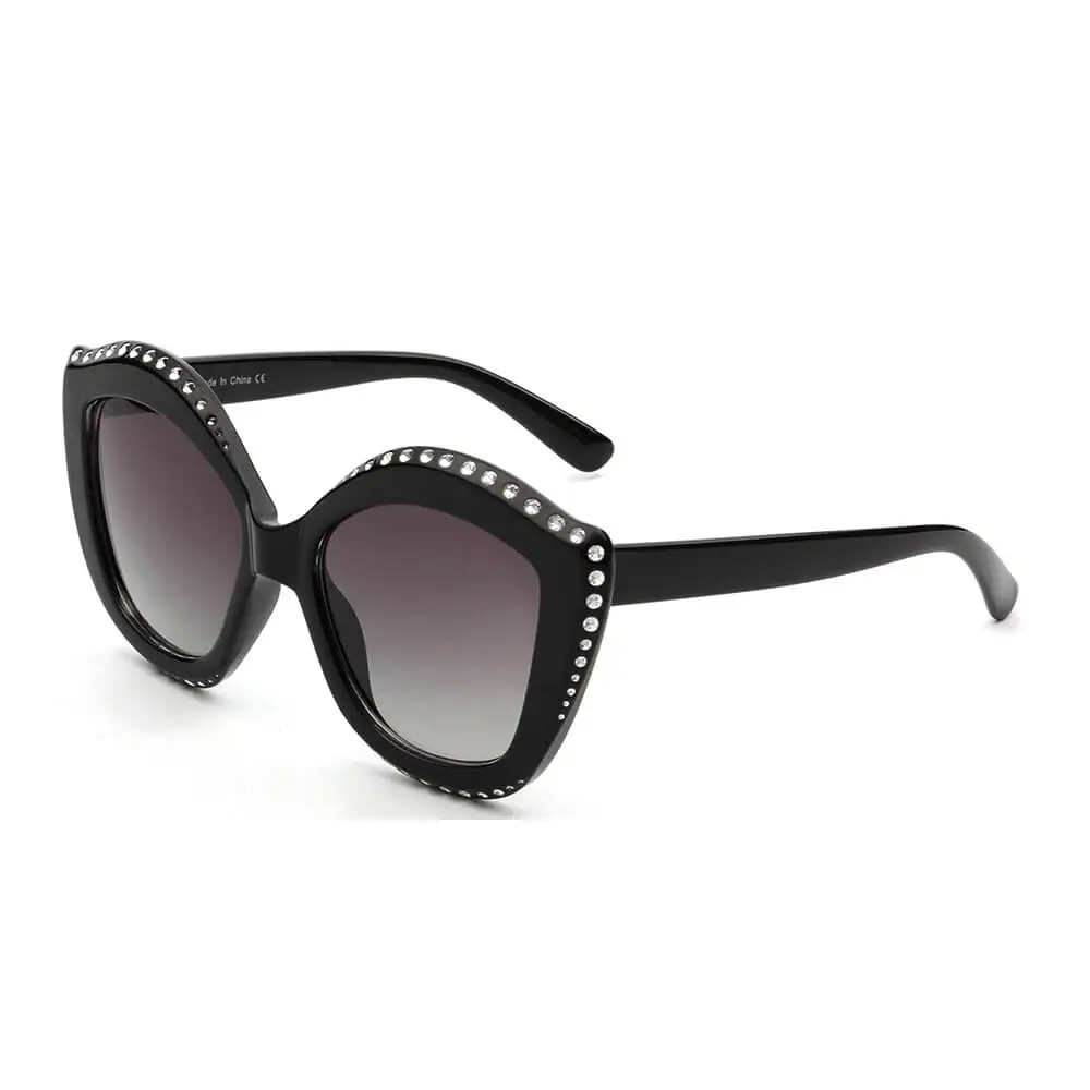 Rounded Cat Eye Round Frame Sunglasses