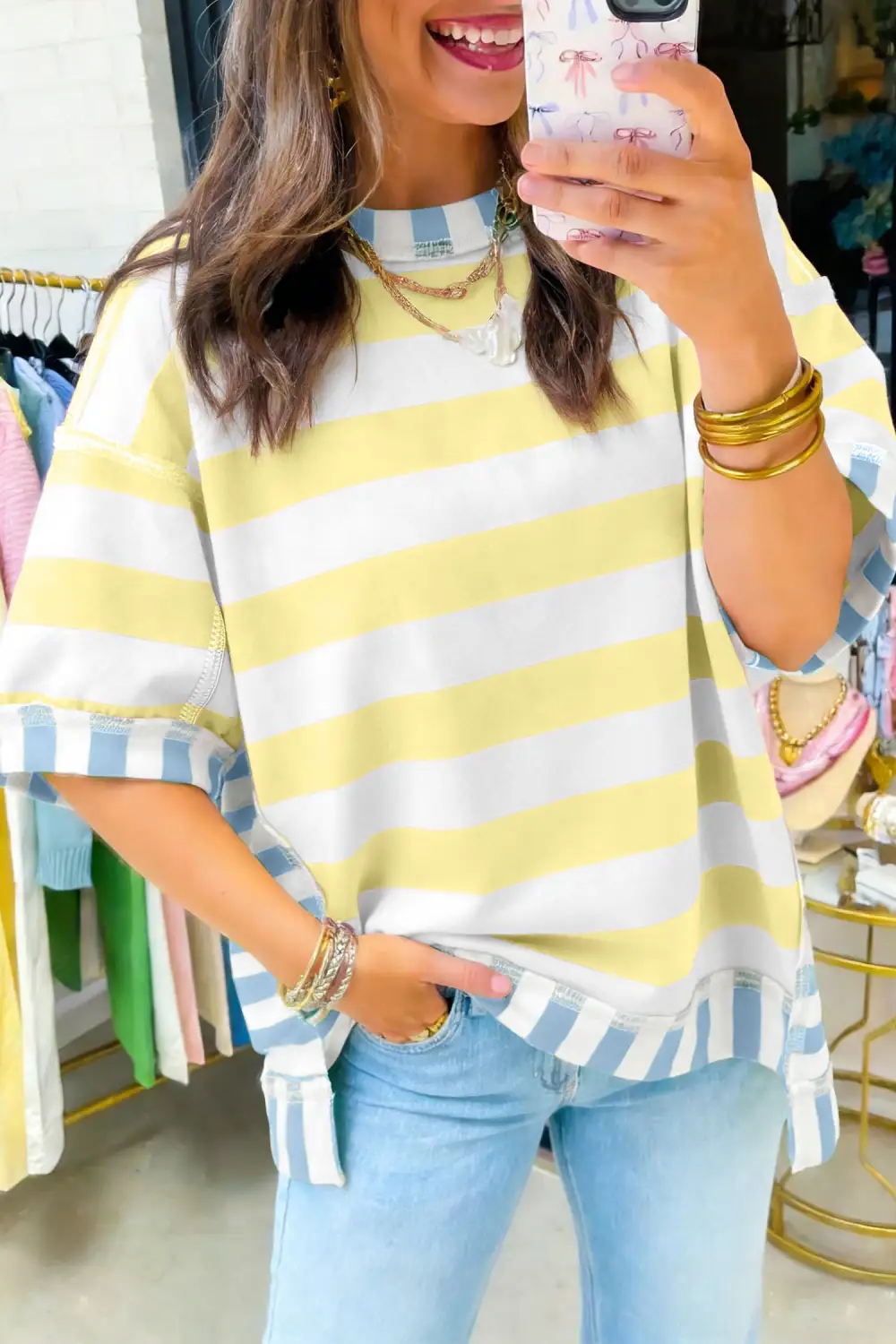 Airy Patchwork Relaxed Top