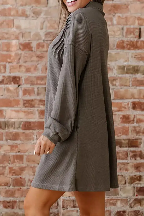 Casual Button-Down Dress With Pockets