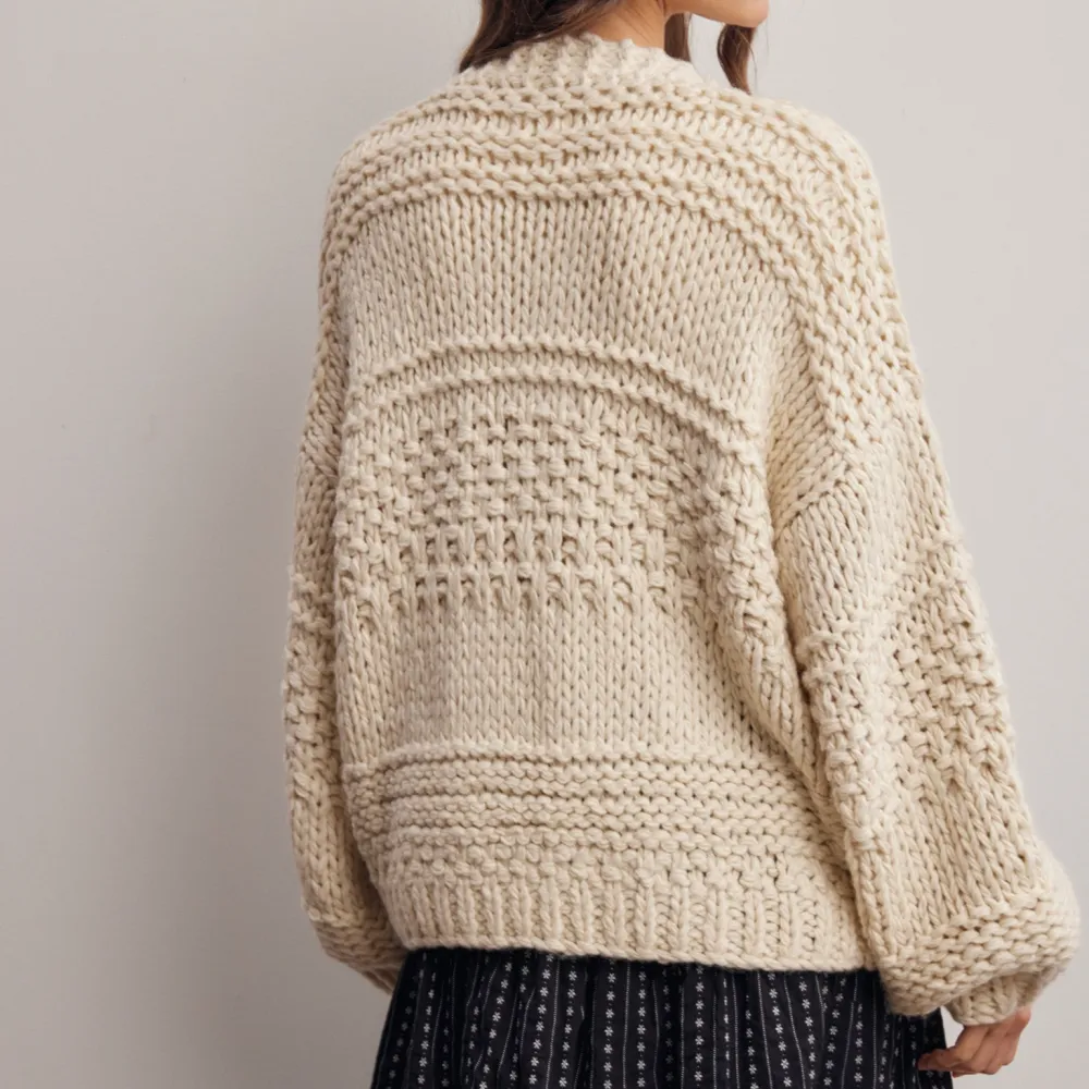 Open Front Chunky Knit Ribbed Cardigan
