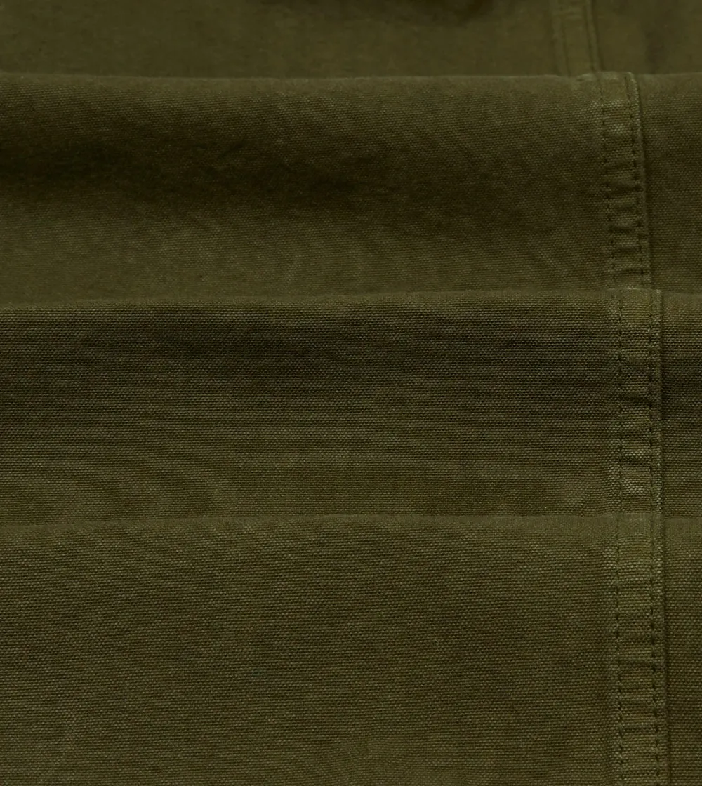 Olive Cotton Duck Canvas Five-Pocket Chore Jacket Casual Style