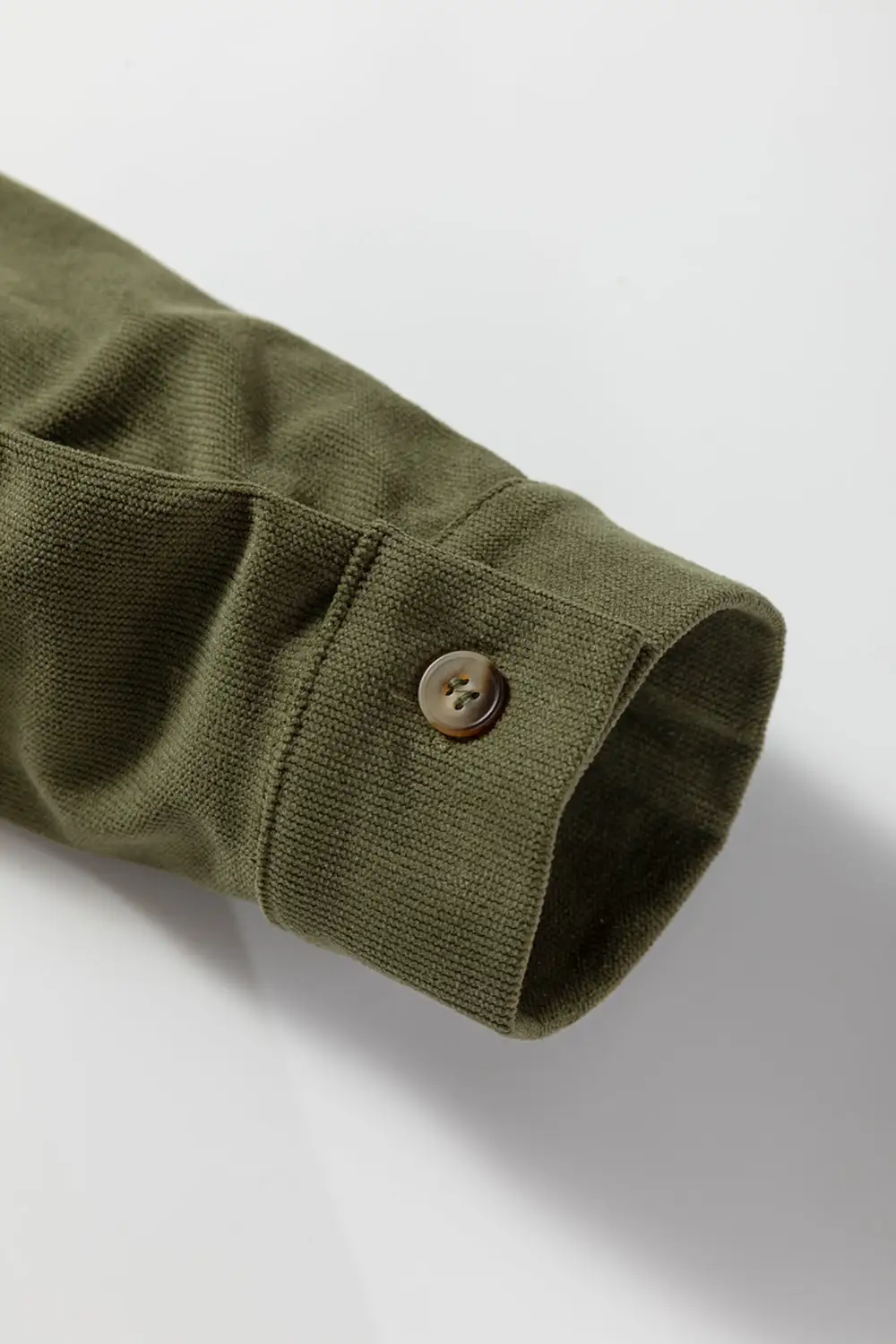 Corduroy Half Button Long Sleeve Mini Dress