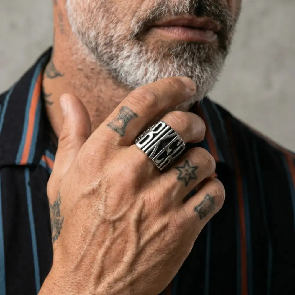 Men's Biker Letter Ring