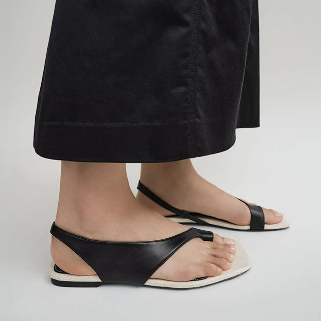 Solviera Square Toe Slingback Flats
