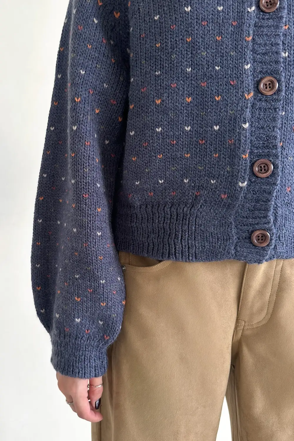 Easy Texture Soft Button Front Cardigan